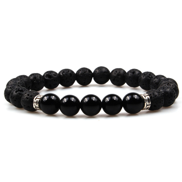 New Black Agate & Lava Stone Bracelets Aromatherapy Essential Oil Diffuser Bracelet Bangle Energy Yoga Jewelry