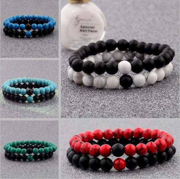 14 Colors 8mm Artificial Lava Stone Chakra Beads Bracelets Couple Lover Fashion Strand Bracelet Bangles Jewelry Wholesale Price