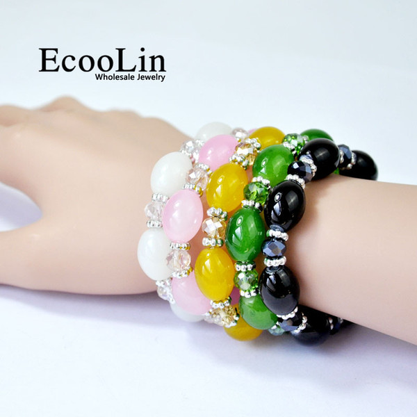 Fashion Women's Crystal Gem Women Rhinestone Boho Charm Bracelets & Bangles famale pulseira Dropping Shipping LR4098