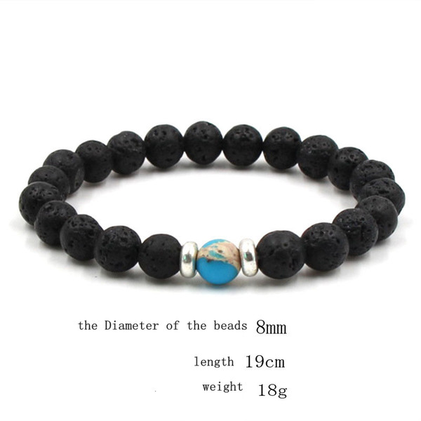 10 colors Natural Black Lava Stone Beads Elastic Bracelet Essential Oil Diffuser Bracelet Volcanic Rock Beaded Hand Strings