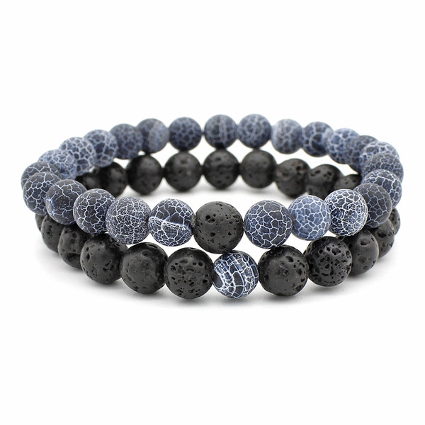 Women Men Natural Lava Rock Beads Chakra Bracelets Healing Energy Stone Meditation Mala Bracelet Fashion Essential Oil Diffuser Jewelry