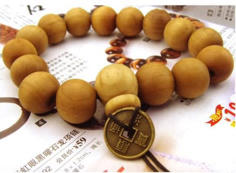 Hot Goodwood nyc good wood bracelet rosary beads bracelets Sandalwood with coins buddhist prayer beads Bracelet