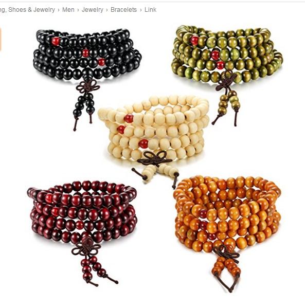 NEW 1PCS HOT 108 Sandalwood Buddhist Buddha Meditation 8mm Prayer Bead Mala Bracelet Necklace