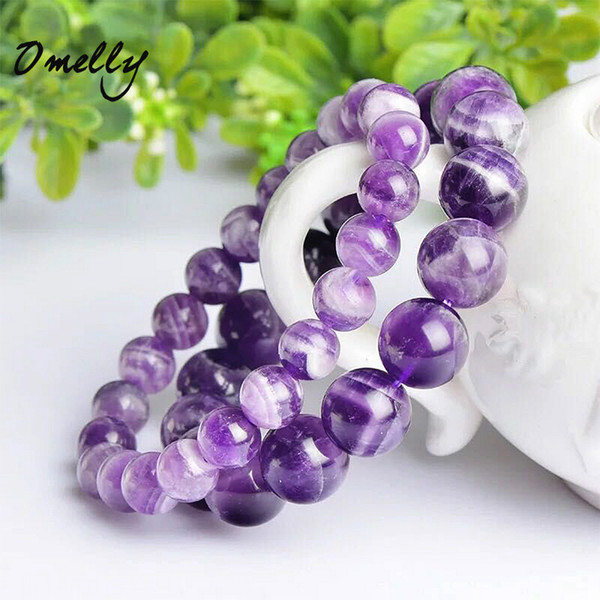 Dream Amethyst,Natural Semi-Precious Stone Beads High Quality 6mm/8mm/10mm Bead Stone Beaded Bracelets Crystal Gemstone Jewelry in bulk