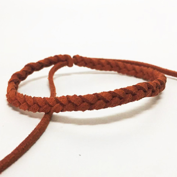 Women Men Handmade Brown Color Leather Suede Velvet Rope Wrist Cuff Jewelry Gift Boho Fashion Minimalist Wrap Charm Bracelets & Bangles Gift