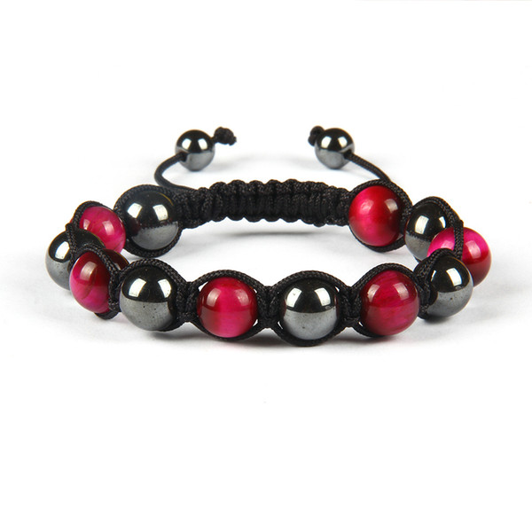 New Fashion Mens Woven Bracelet High Quality 10mm Hematite And Tiger Eye Stone Beads Beaded Bracelets For Men