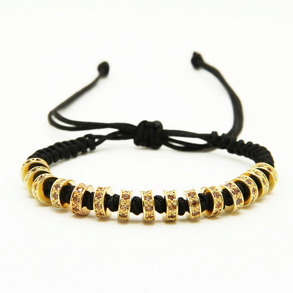 1pcs New Fashion Men & Women Jewelry, High Quality Weaving Haute Wheel Fastness Champagne Cz Braided Macrame Bracelets