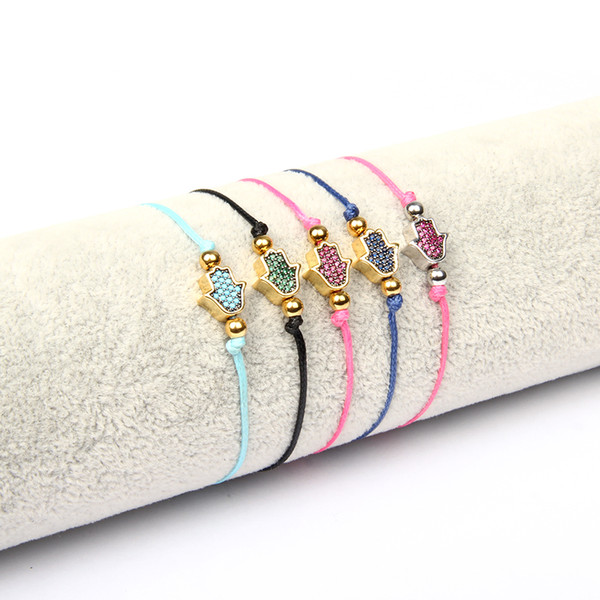 New Design Handmade Bracelets Women 2019 New Rope Cz Beads Bracelets Jewelry Accessories Evil Eye Lucky Hamsa bracelet