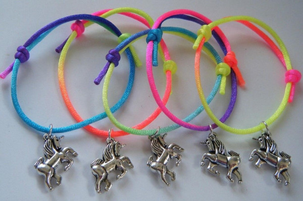 Unicorn Charm Bracelets For Women Rainbow String Charms Horse Bracelet Fashion Jewelry Friendship Bracelets Party Gift Accessories NEW