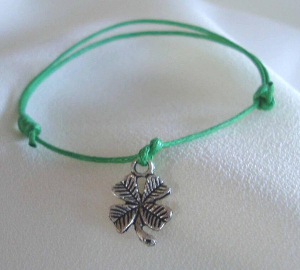 Vintage Silver Four Leaf Clover Charms Bracelet Bangle For Men Women Mixed Color Friendship Cuff Bracelets Jewelry Gift Accessories