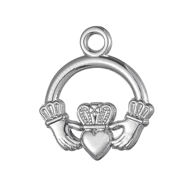 Silver Plated Beach Palm Tree And Waves & Claddagh Love Loyalty Friendship Charms Zinc Alloy Charms for DIY Necklaces Bracelets Making