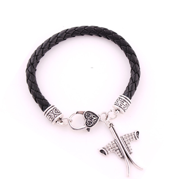 Ski Shoes Ski Board Dropshipping Shape Leather Chain Bracelet With Crystals Antique Silver For Women Men Jewelry