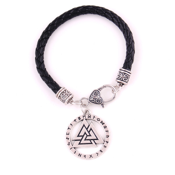 Valknut Warriors Knot Silver Male Pendant Tone Bronze Viking Rune Norse Runic amulet Bracelet