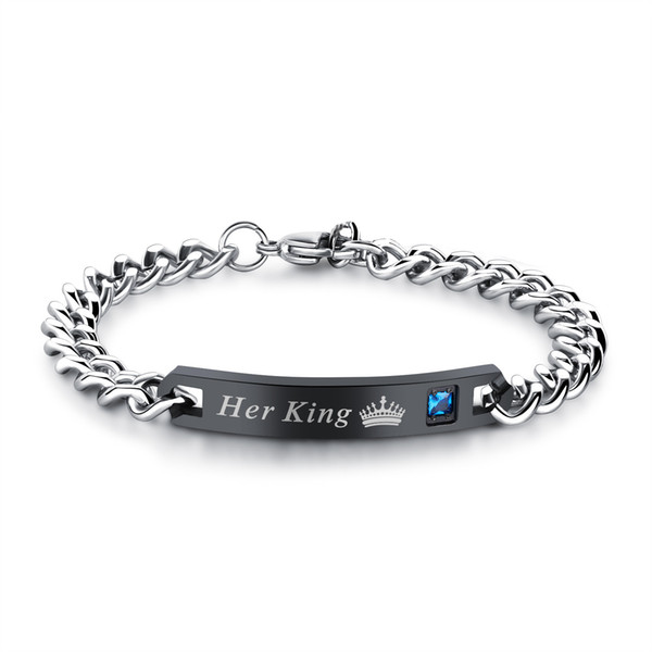 Wholesale His Queen Her King Couple Bracelets for woman or men jewelry