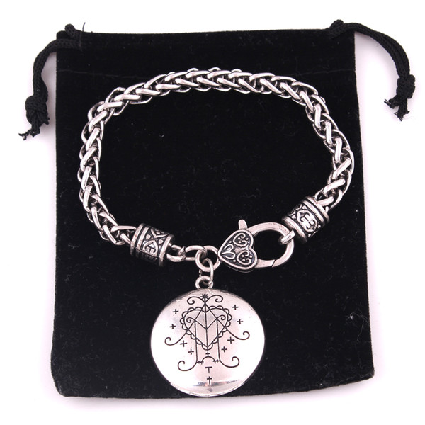 Silver Color Ezili Freda Vodou Veve Pendant Loa Lwa Haitian Abundance Love Spirit Amulet Wheat Chain Bracelet