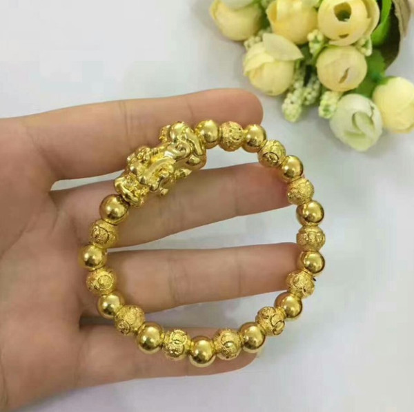 BXZ004 Fashion new design 24k gold color jewelry Pi Xiu Pi Yao gold fashion hand bracelet Couples Lucky Bracelet Brass Gold Plated bangles