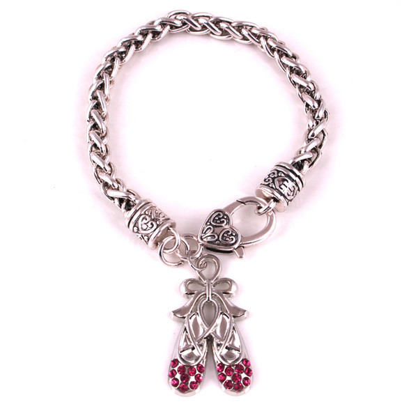 HL0075 Factory direct sales Europe and the United States popular dance ballet shoes sport retro style design bracelet alloy diamond bracelet