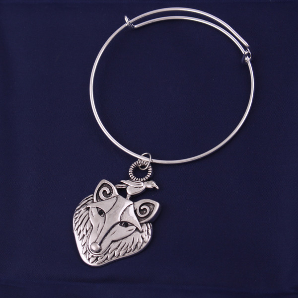 NF0026 Factory direct sales fashion new design viking bracelet animal wolf amulet round adjustable bagles European couple religious jewelry