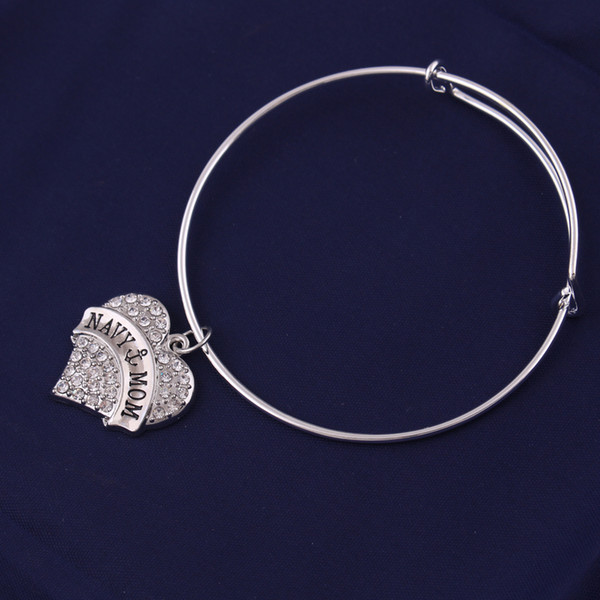 TX008 Factory direct sales fashion new design adjustable bracelet Navy mom diabetic believe Letter colorful zircon bangles female jewelry