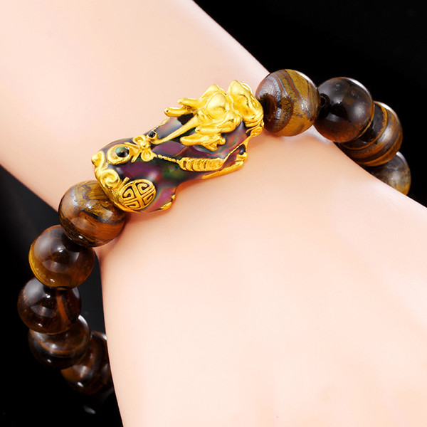 tiger eye change color sand gold bracelet