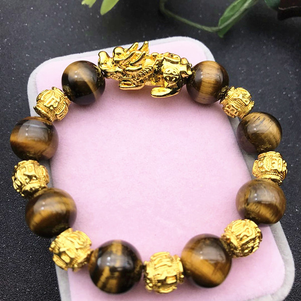 PX007 New men's beaded six word bracelet natural stone crystal bead natural style tiger eye stone pixiu bracelet pixiu tiger eye bracelet