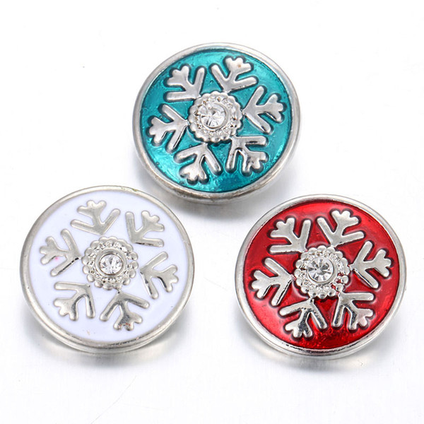 New 18mm Metal Snap Button Jewelry Charm Rhinestone Styles Snowflakes Snap Buttons Snaps Jewelry Christmas Gifts