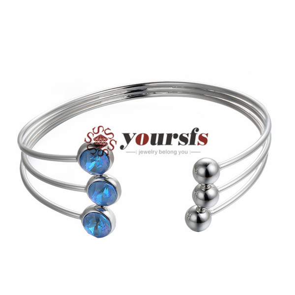 Yoursfs Gold-plated 18K fashion Europe and the United States open three zircon goddess bracelets to send mother gifts