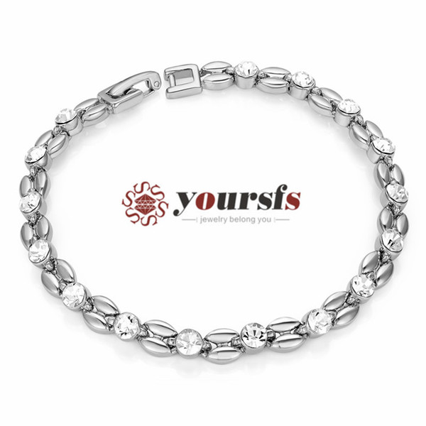 Yoursfs Zircon Bracelet Bridal Jewelry White Clear Crystal cz Bracelet Bridesmaid Gift