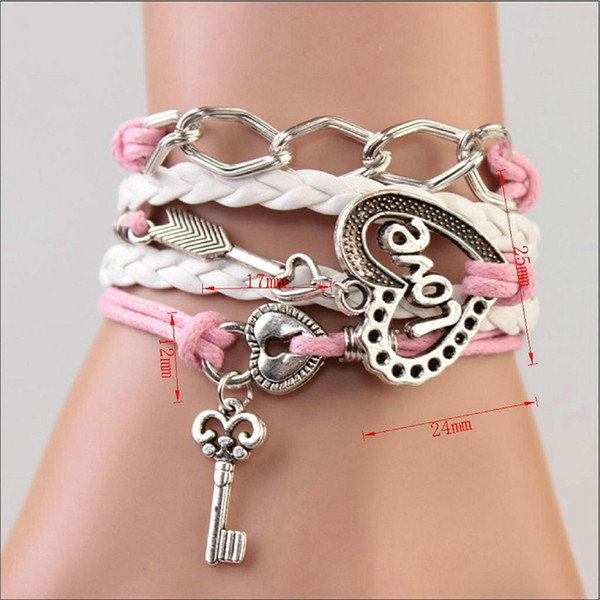 Multi-layered Woven Leather Bracelet Vintage Infinite Owl Bird Tree of life Evil eye Charm Bracelet multicolored Bracelet For Women Jewelry