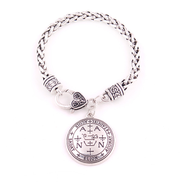 Apricot FU Sigil Of Archangel Zadkiel Enochian Talisman Amulet Angel Charm Bracelet For Women Bangles Fashion Jewelry Gifts