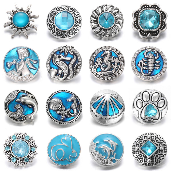 Noosa Chunks Jewelry Ginger Rhinestone Flower 18mm Snap Buttons Statement Jewelry Wholesale noosa Snaps bracelet Bangles