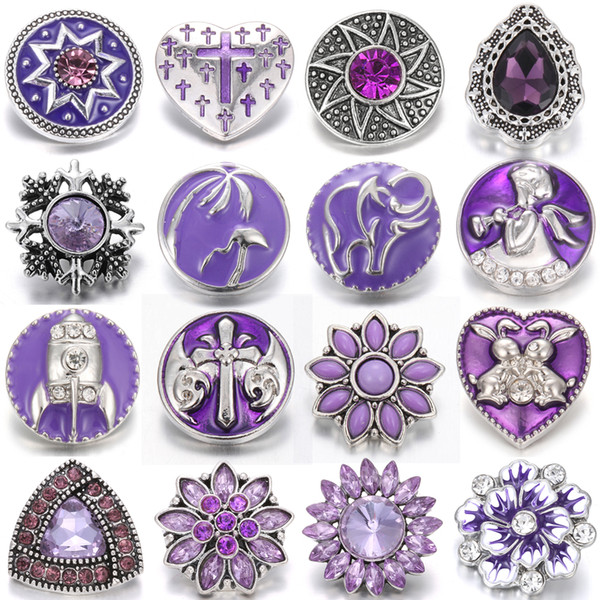 Wholesale Snaps Jewelry Buttons Flower 18mm 20mm Snap Buttons Noosa Chunks DIY Charms Interchangeable Jewelry For Snap Bracelets Bangles