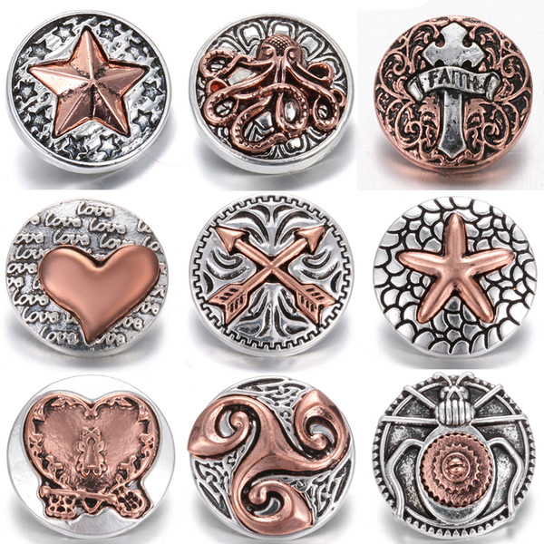 New Arrival 18mm Antique Silver Metal Resin Female Beauty Head Snap Button Jewelry fit Snap Bracelets 20mm Snap Buttons Noosa Chunks