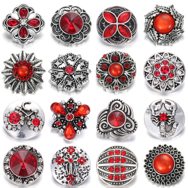 noosa chunk snap jewelry crystal flower snap button with rhinestone fit 18mm 20mm snap bracelets for women buttons jewelry