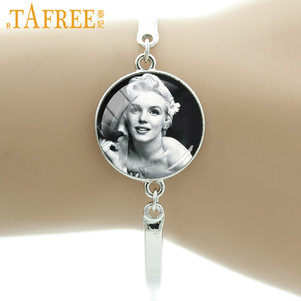 TAFREE Brand Vintage Marilyn Monroe poster bracelet fashion Pretty movie star bracelets Keep Calm Quotes men women jewelry NS422