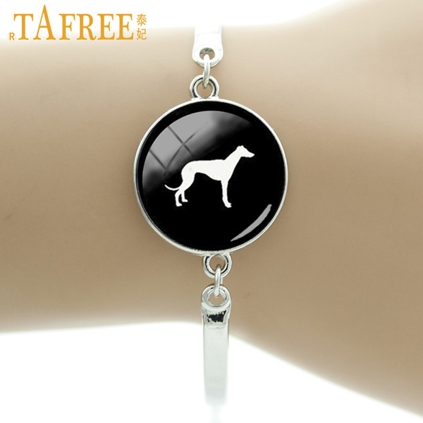 TAFREE Greyhound Dog silhouette art bracelet vintage minimalist Schnauzer Welsh Corgi dog liker jewelry women T413