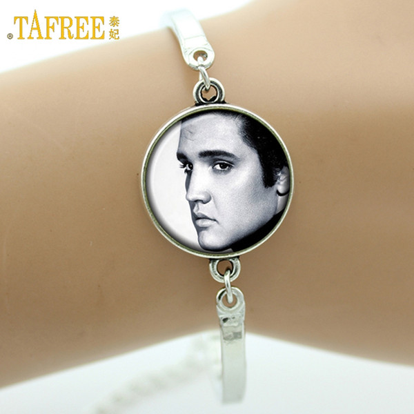 TAFREE Glass cabochon Elvis Presley bracelet Edgar Allan Poe Jane Austen charm jewelry Teen Wolf Tyler Posey bracelet B066