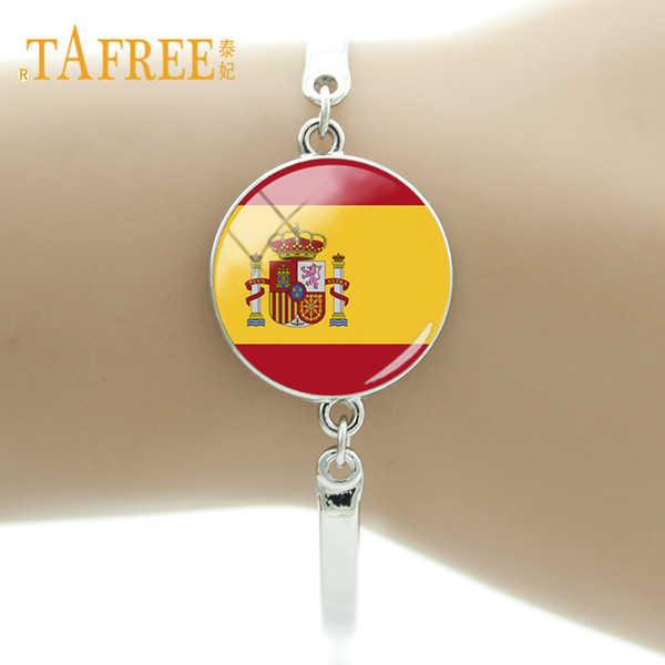 TAFREE Fashion 19 Countrys Flag Bracelet Spain,Japan,Korea,Turkey, Syria,Switzerland Flag Chain Bangles Hand Jewelry Gift FG87