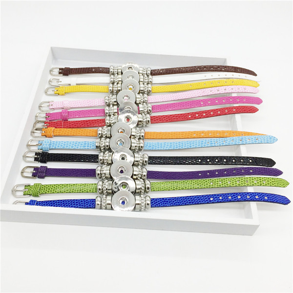 Wholesale 8MM DIY Snaps Button Snake Wristband Bracelets Bangle New Style Wristband Fit 18&20MM Snaps Jewelry WB64-10