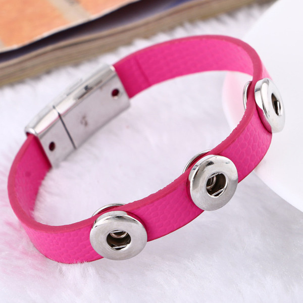 Sales Three Snaps Magnet Clasp DIY Snake Wristband Bracelets New Style Wristband Fit 12MM Snaps WB38