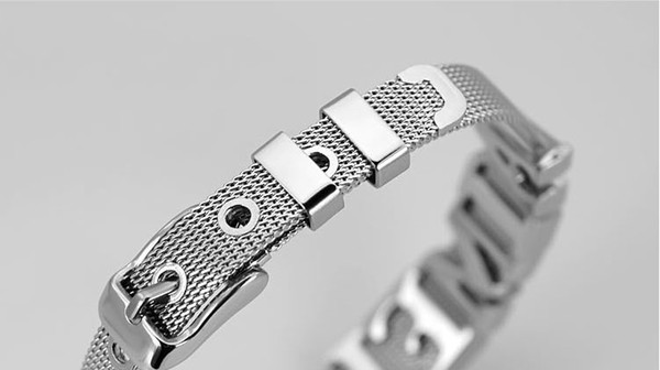 Sales 10MM Stainless Steel Wristband Bracelet DIY Accessories Charm Bracelets Fit 10MM Slide Charms /Slide Letters WB06-2