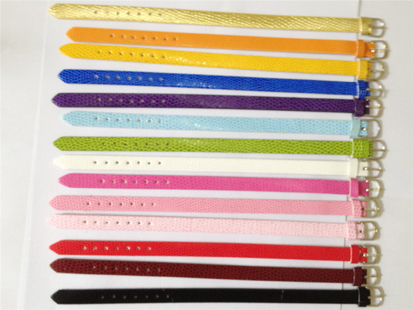 Zoukane Sales 10MM PU Leather DIY Snake Charm Wristband Bracelets DIY Accessory Fit 10MM Slide Letter /Slide Charms WB01-2