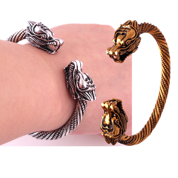 Wicca Amulet Solomon Pagan Jewelry Silver Or Gold Viking Dragon Bracelet Berserker Massive Viking Bangle Wristband Norse Nordic Jewelry