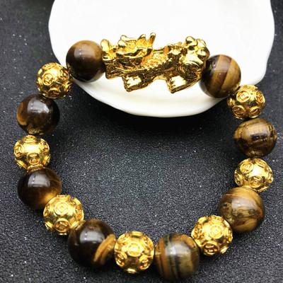 PX007 viking New men's bead bracelet Feng Shui Obsidian Bead Bangles natural tiger eye stone money pixiu bracelet pixiu tiger eye bracelet