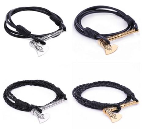 Fashion Accessories Viking Moms Odin Symbol Rune Horror Slavic Peru Ax Amulet Talisman Mens Leather Bracelets