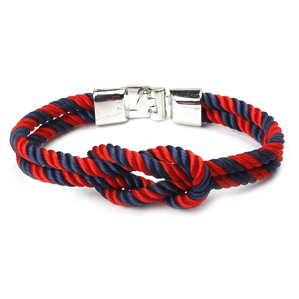 European and American fashion men and women jewelry bracelets nylon rope buckle simple hand-woven multi-layer winding bracelet wholesale