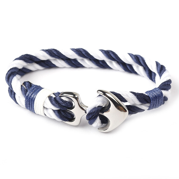 European And American Style Bracelet Navy Wind Hand-Woven Couples Men And Women Retro Cotton And Linen Anchor Bracelet Wholesale