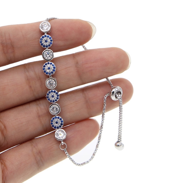 2017 top quality turkish tennis evil eye jewelry fashion sparking AAA cubic zirconia cz wedding gift fashion bracelet