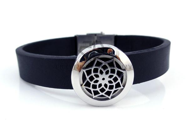 Free Shipping Round Silver Lotus Desgin (20mm) with Silicone Band Aromatherapy / Essential Oils Diffuser Locket Bracelet