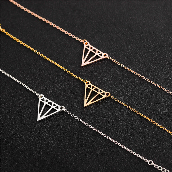 30PCS Cut Open Flat Line Subulate Triangles Diamond Bracelet Minimalist Simple Geometric Polygon Hexagon Layering Rhombus Cone Bracelets